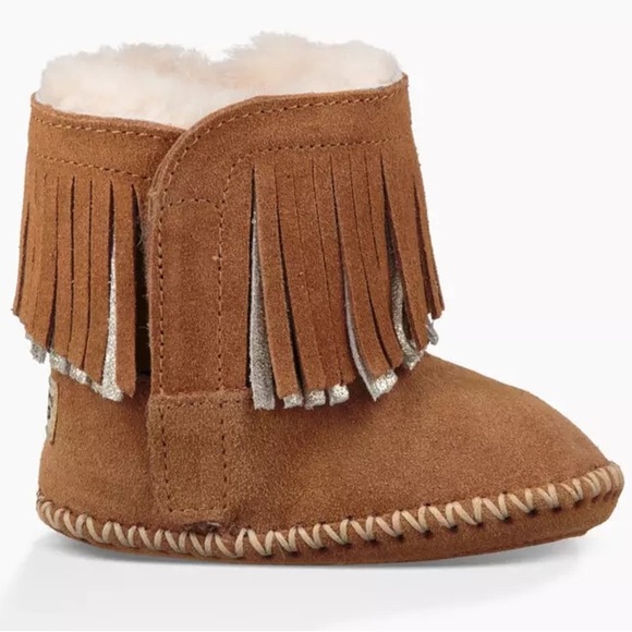 UGG Australia Girls Branyon Fringe | Chestnut/Metallic | Size Infant 0/1 | NEW🤎 - Picture 3 of 6